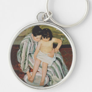 Mary Cassatt Child's Bath Impressionist Keychain