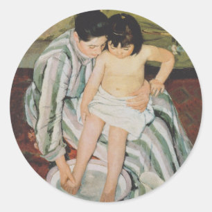 Mary Cassatt Child's Bath Painting Classic Round Sticker