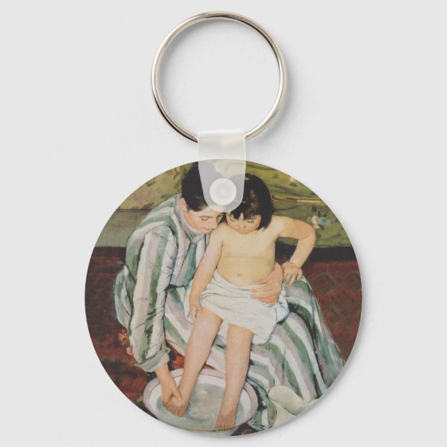 Mary Cassatt Child's Bath Painting Keychain (Front)