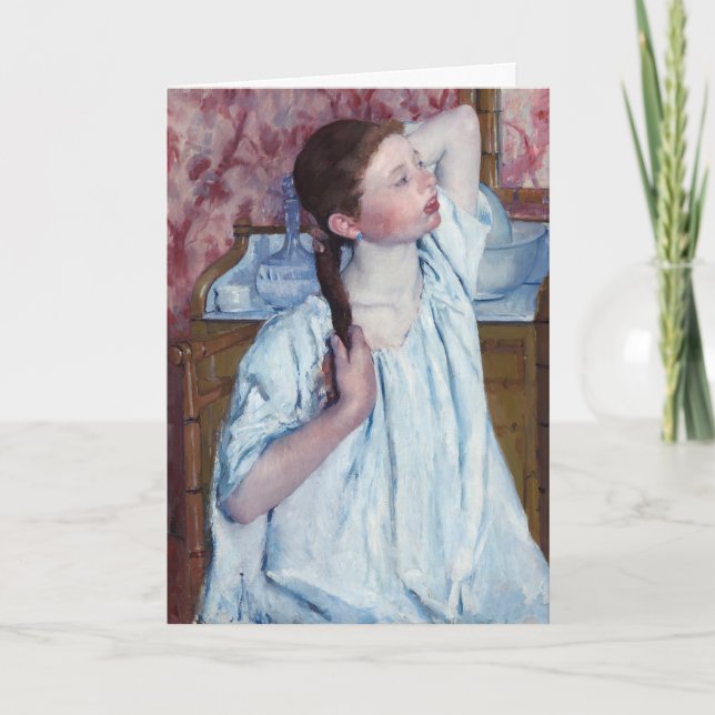 Mary Cassatt - Girl Arranging her Hair Card (Front)