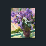 Mary Cassatt Lilacs in a Window Canvas Print<br><div class="desc">A vase of lilacs in a window as painted by Mary Cassatt.</div>