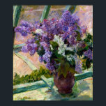 Mary Cassatt Lilacs in a Window Poster<br><div class="desc">A vase of lilacs in a window as painted by Mary Cassatt.</div>