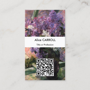 Mary Cassatt - Lilacs in a Window - QR Code Business Card
