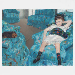 Mary Cassatt - Little Girl in a Blue Armchair Fleece Blanket