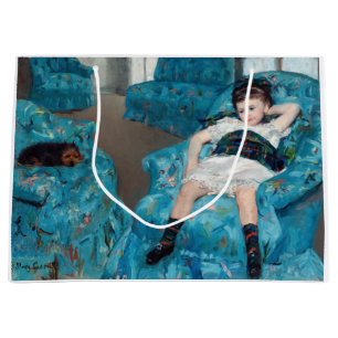 Mary Cassatt - Little Girl in a Blue Armchair Large Gift Bag