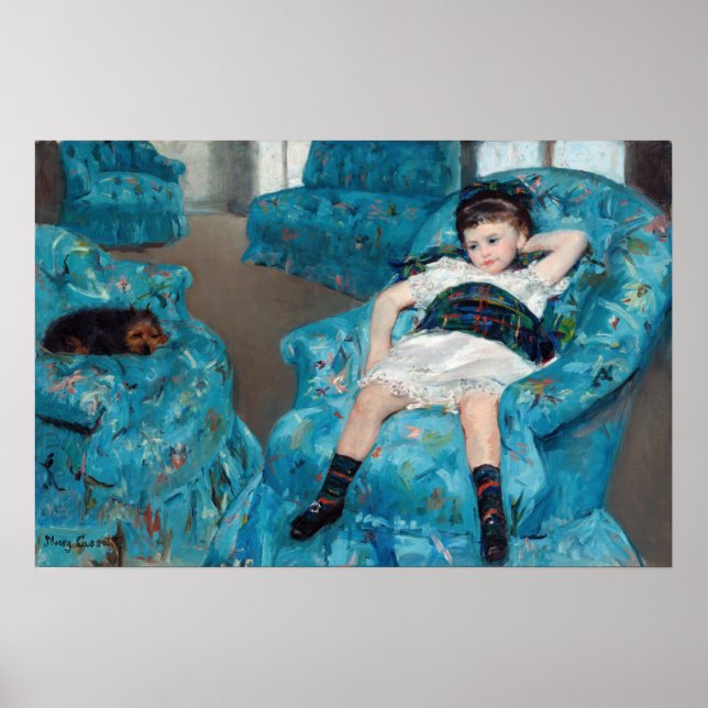 Mary Cassatt - Little Girl in a Blue Armchair Poster (Front)