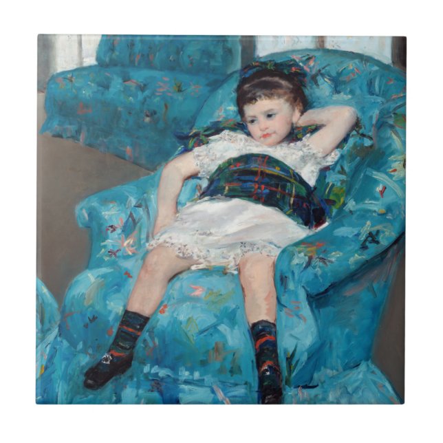 Mary Cassatt - Little Girl in a Blue Armchair Tile (Front)