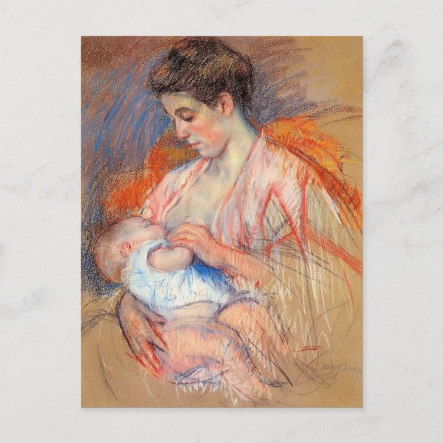 Mary Cassatt- Mother Jeanne Nursing Her Baby Postcard (Front)
