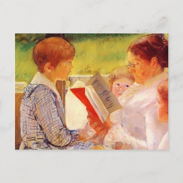 Mary Cassatt- Mrs Cassatt Reading to Grandchildren Postcard (Front)