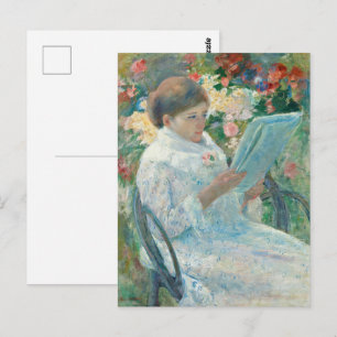 Mary Cassatt On a Balcony Woman Reading Garden Art Postcard