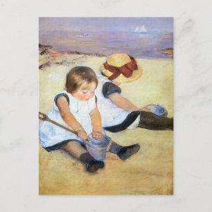 Mary Cassatt Playing on the Beach Postcard