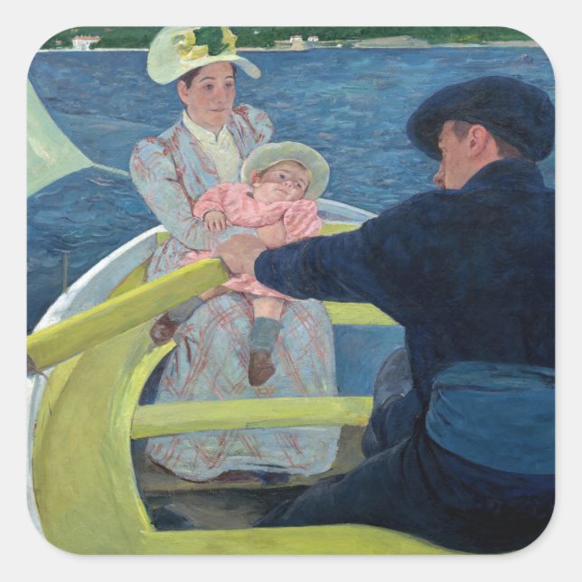 Mary Cassatt - The Boating Party Square Sticker (Front)