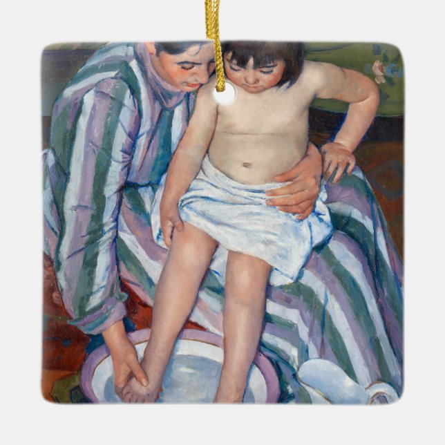 Mary Cassatt - The Child's Bath / The Bath Ceramic Ornament (Front)
