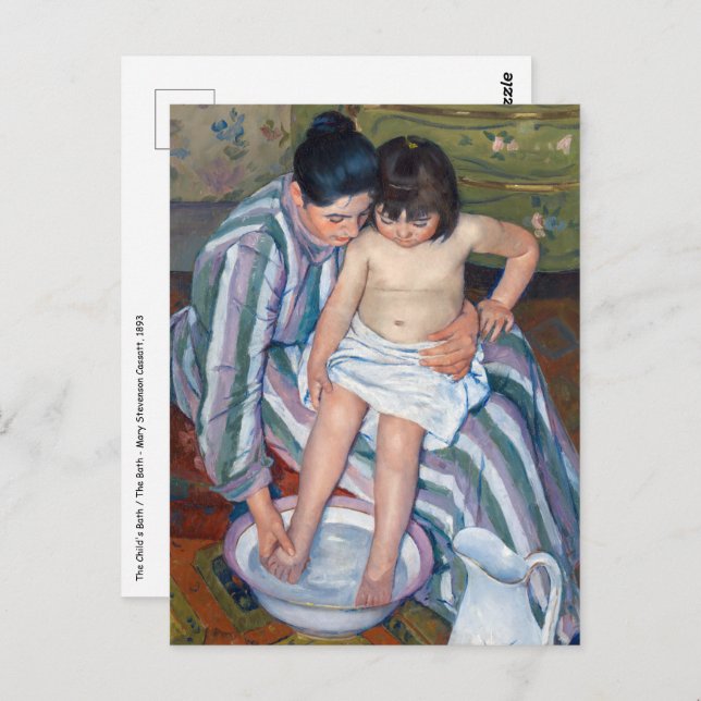 Mary Cassatt - The Child's Bath / The Bath Postcard (Front/Back)