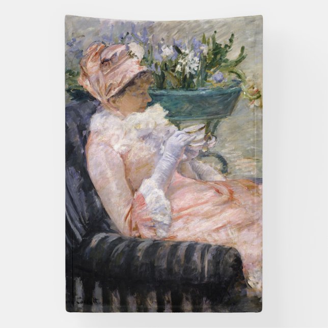 Mary Cassatt - The Cup of Tea Banner (Vertical)