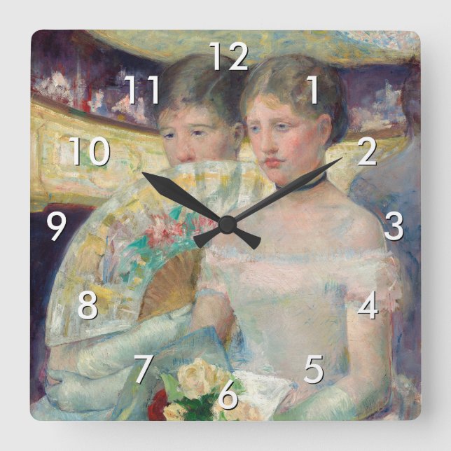 Mary Cassatt - The Loge Square Wall Clock (Front)