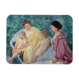 Mary Cassatt - Two mothers and children in a boat Magnet