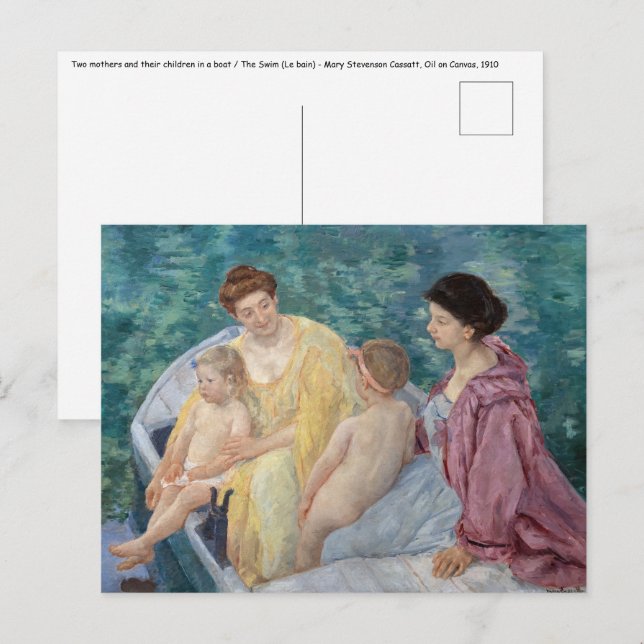 Mary Cassatt - Two mothers and children in a boat Postcard (Front/Back)