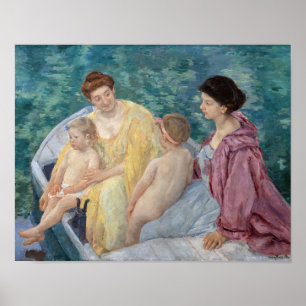 Mary Cassatt - Two mothers and children in a boat Poster