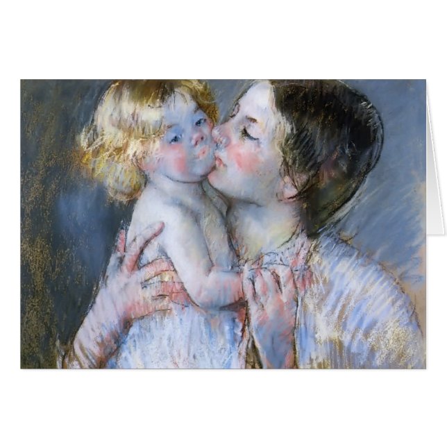 Mary Cassatt : Un baiser pour le bébé Anne (no. 3) (Devant horizontal)