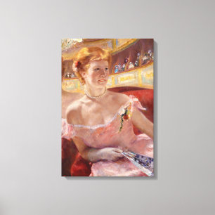 Mary Cassatt - Woman with Pearl Necklace in a Loge Canvas Print