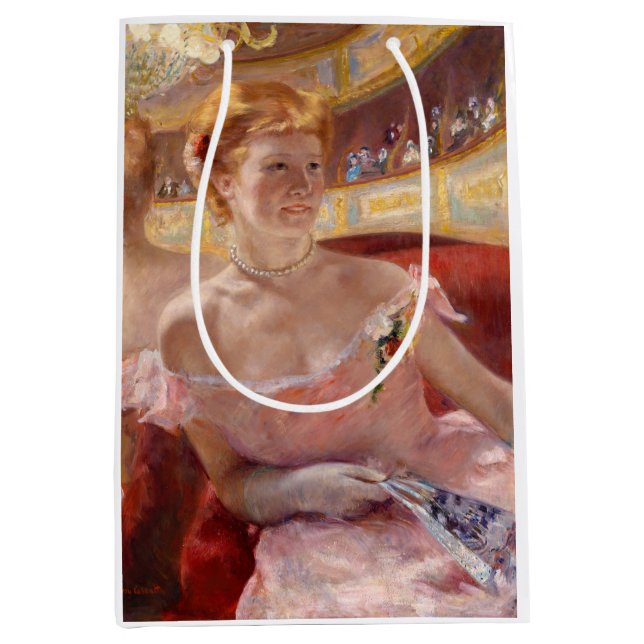 Mary Cassatt - Woman with Pearl Necklace in a Loge Medium Gift Bag (Front)