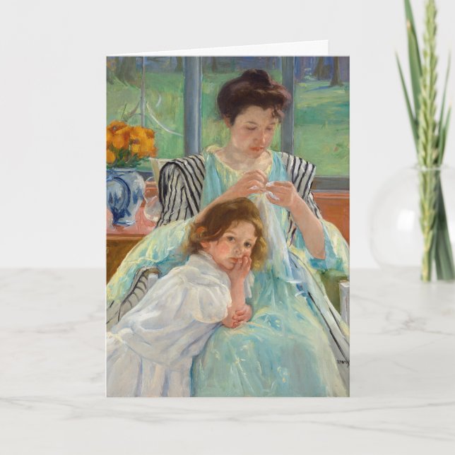 Mary Cassatt - Young Mother Sewing Card (Front)