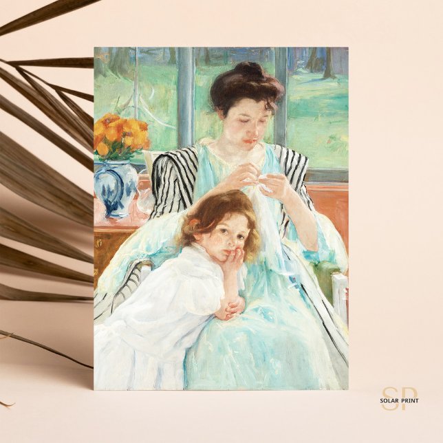 Mary Cassatt Young Mother Sewing Painting Art Postcard (Creator Uploaded)