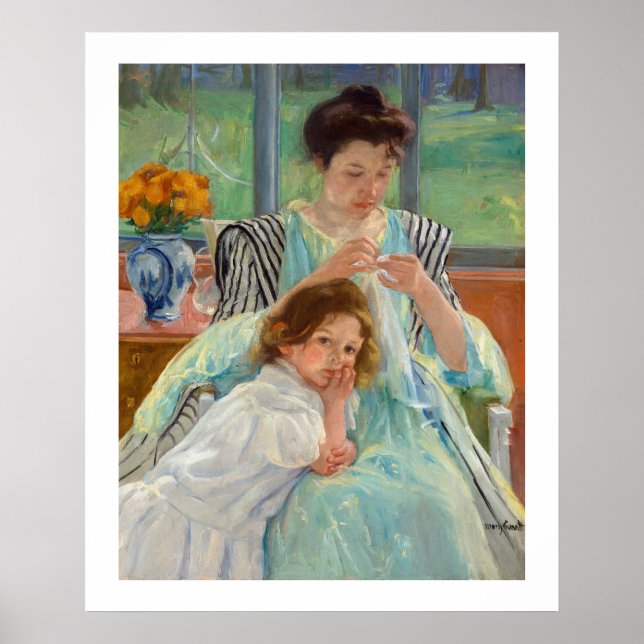 Mary Cassatt - Young Mother Sewing Poster (Front)