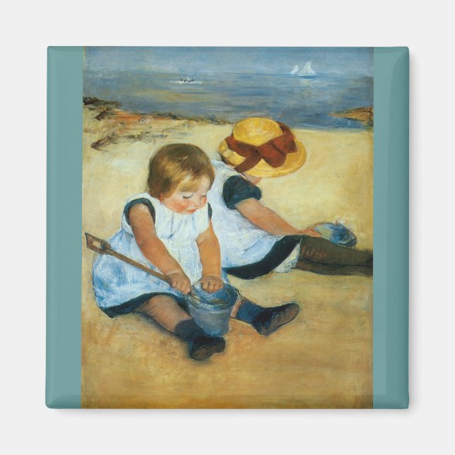Mary Cassatt's Children on the Beach  (1884) Magnet (Front)