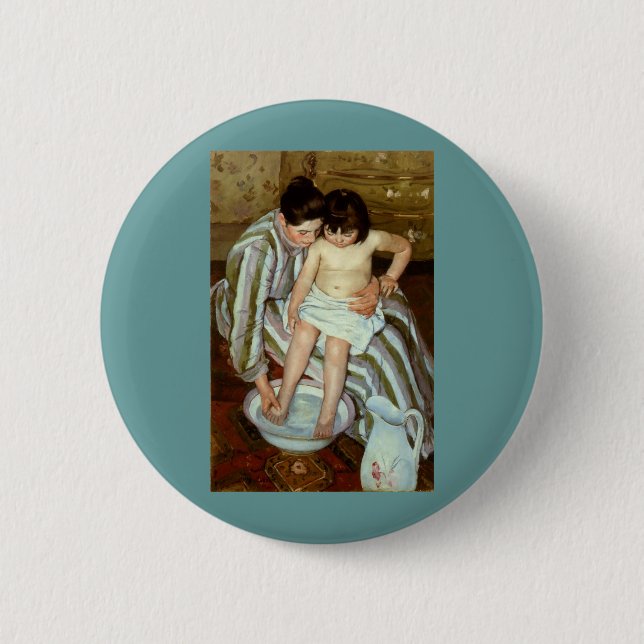 Mary Cassatt's The Child's Bath (circa 1892) 2 Inch Round Button (Front)