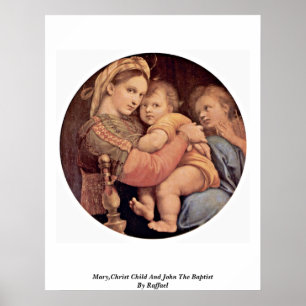Mary,Christ Child And John The Baptist By Raffael Poster