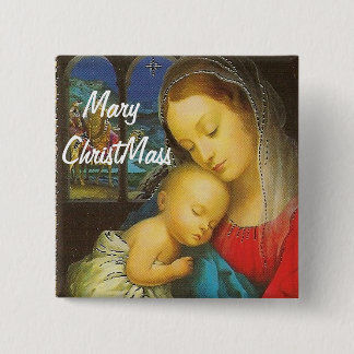 Mary ChristMass Button