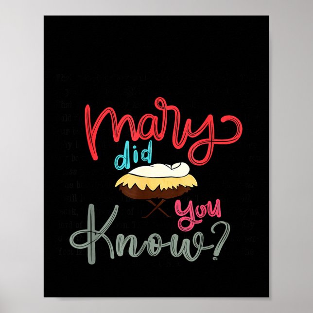 Mary Did You Know Christian Bible Verse Christmas  Poster (Front)