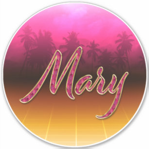 Mary First Name golden pink sticker sticker