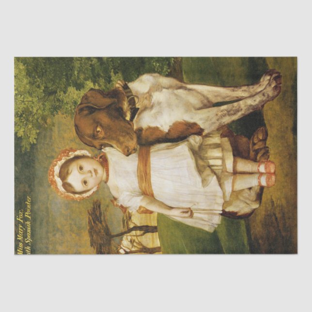 Mary Fox With Her Spanish Pointer Dog (G.F. Watts) Tissue Paper (Front)