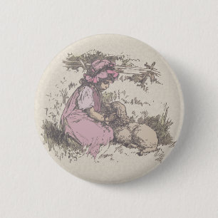 Mary Had a Little Lamb Nursery Rhyme 2 Inch Round Button