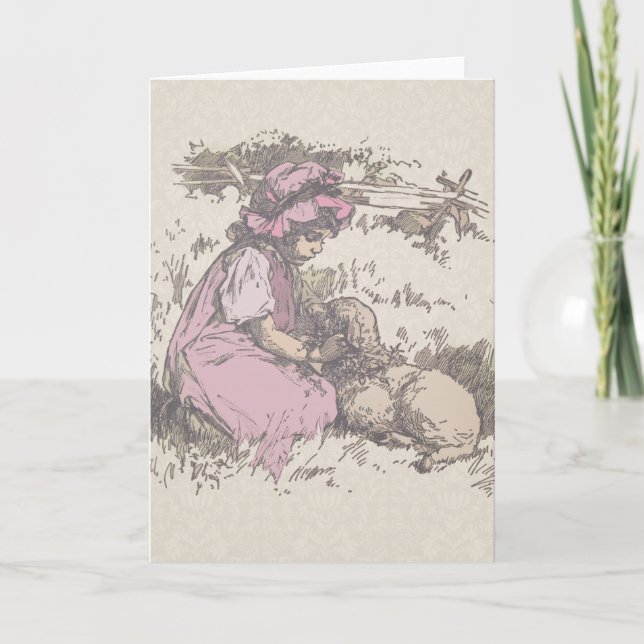 Mary Had a Little Lamb Nursery Rhyme Card (Front)