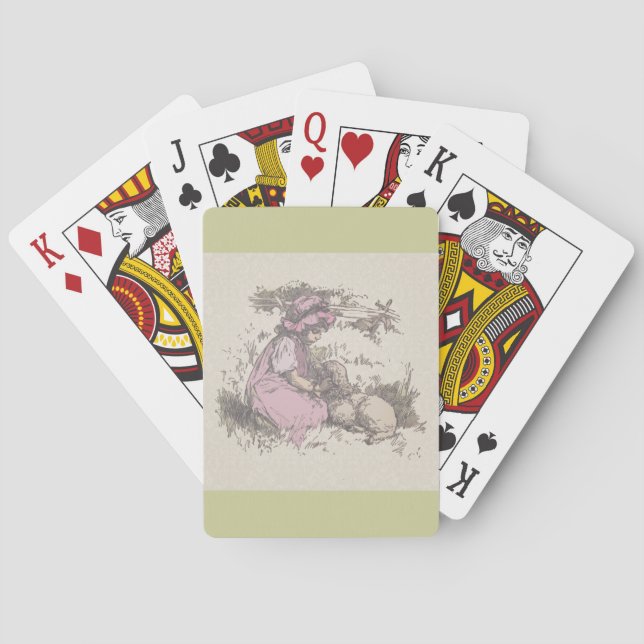 Mary Had a Little Lamb Nursery Rhyme Playing Cards (Back)