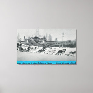 Mary Hansen & Siberians w/ Airplane Canvas Print