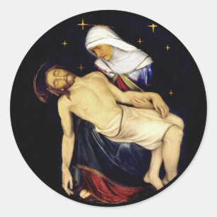 Mary Holding Jesus Classic Round Sticker