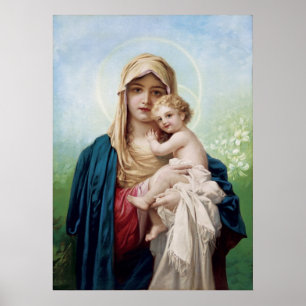 Mary holding Jesus Poster