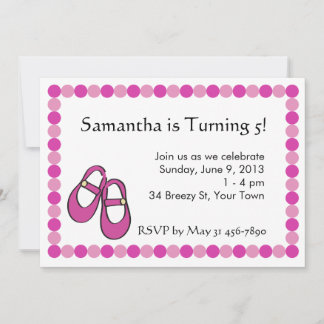 Mary Janes Birthday Party Invitation