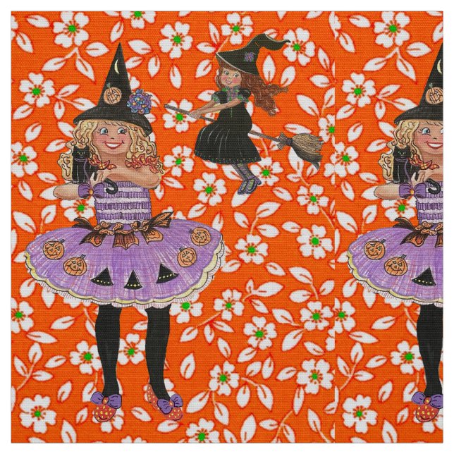 Mary & Jenny Halloween Witch Fabric (Swatch)