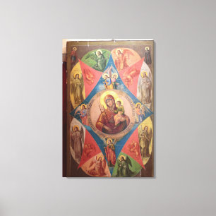 Mary, Jesus, And Angels Canvas Print