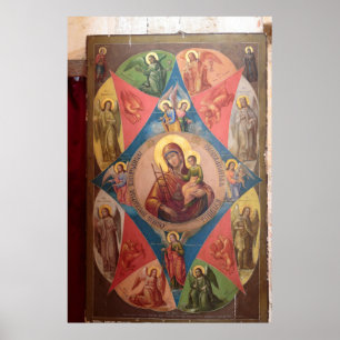 Mary, Jesus, And Angels Poster