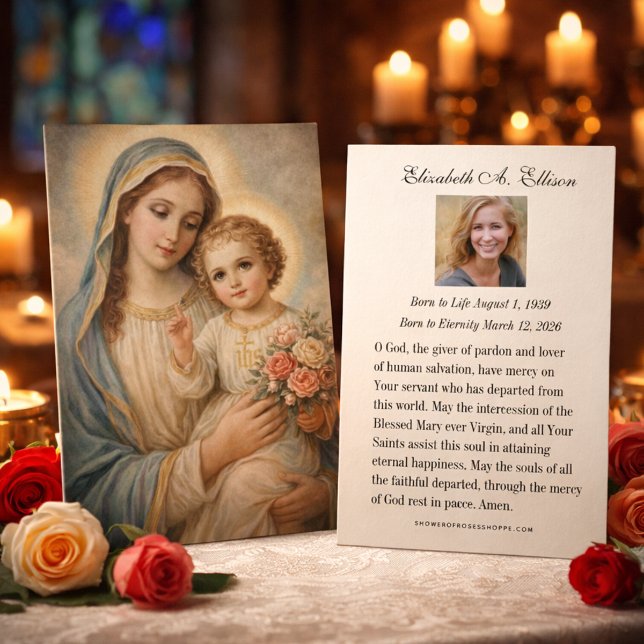 Mary Jesus Funeral Memorial Prayer Holy Card (Creator Uploaded)