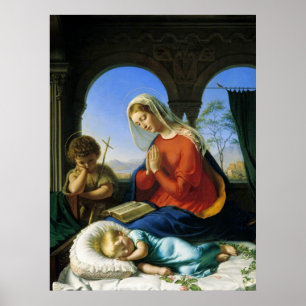 Mary, Jesus & John the Baptist Poster