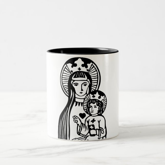 Mary & Jesus Two-Tone Coffee Mug (Center)