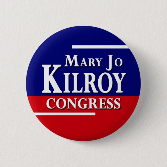 Mary Jo Kilroy for Congress 2 Inch Round Button (Front)